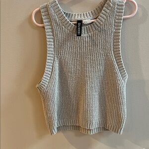 H&M Light Taupe Ribbed Knit Tank Sweater Top